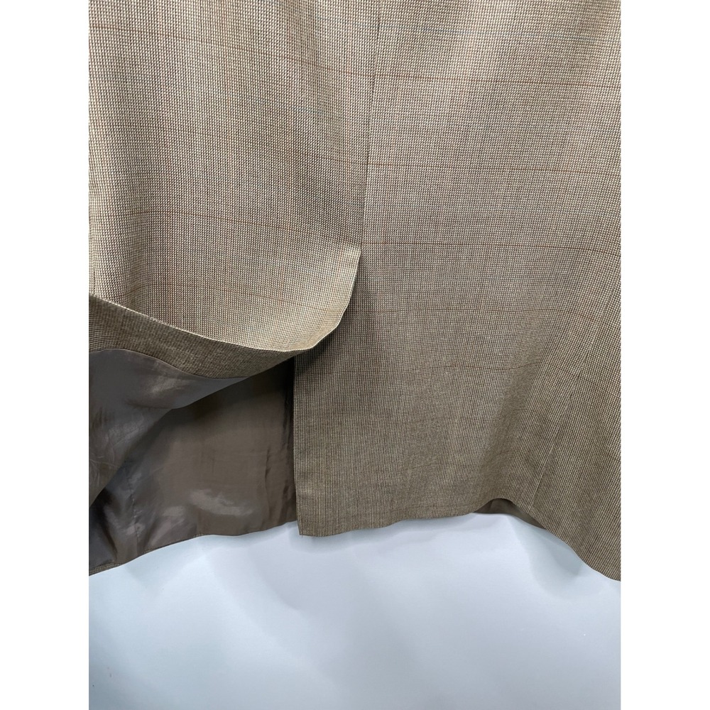Lauren Ralph Lauren Men 42L Blazer Silk Wool Tan Micro Check Sport Coat Academia - Picture 4 of 13
